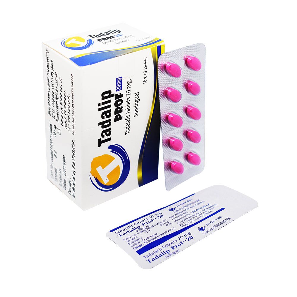 Tadalip Prof (Tadalafil 20 mg) Tablets – Uses, Dosage & Benefits